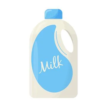 Bottle of milk. Elements for design farm products, healthy food. Flat vector  Stock Illustration