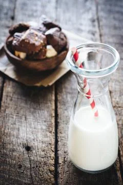 Bottle of milk Stockfoto's