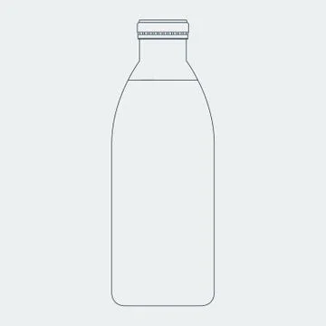 Bottle of milk with solid and flat color style design. Stock Illustration