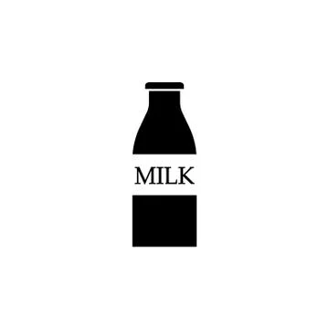 Bottle of milk solid icon, food drink elements Stock Illustration