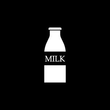 Bottle of milk solid icon, food drink elements Stock Illustration