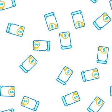 Bottle with money vector seamless pattern Illustrazione stock