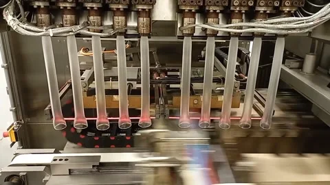 Bottle moulding process Stock Footage 327944022