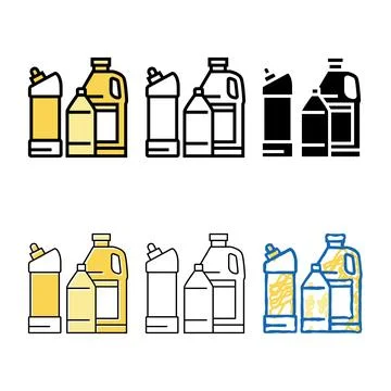 Bottle multistyle packages plastic waste color icon vector Stock Illustration