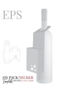 Bottle Neck Hanger Template, Vector with die cu Stock Illustration