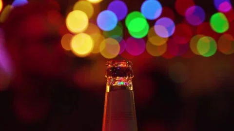 Bottle with nice lights backround Stock Footage 141953350