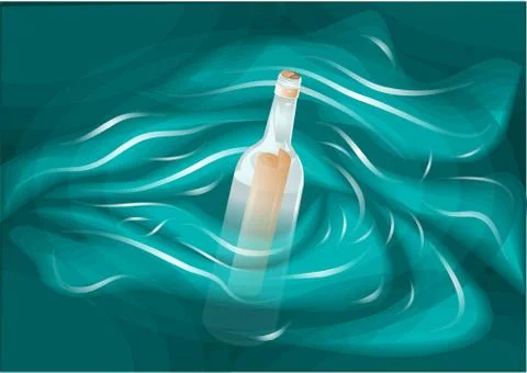 Bottle with a note Stock Illustration