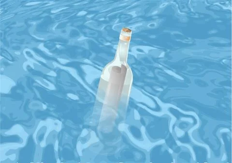 Bottle with a note Stock Illustration