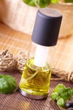 Bottle with oil Stock Photos