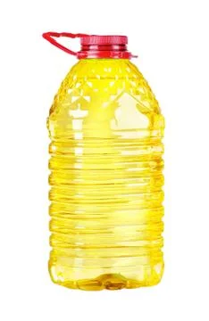 Bottle oil plastic big on white background Foto stock