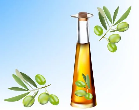 Bottle for olive oil Stock Illustration