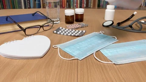 Bottle of omega filled capsules falling on table Stock Footage 167065440