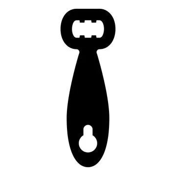 Bottle opener cap handle to uncork beer beverage bottle icon black color ve.. Illustration