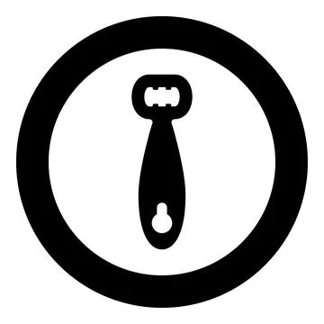 Bottle opener cap handle to uncork beer beverage bottle icon in circle roun.. Illustration