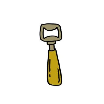 Bottle opener doodle icon, vector illustration Stock Illustration