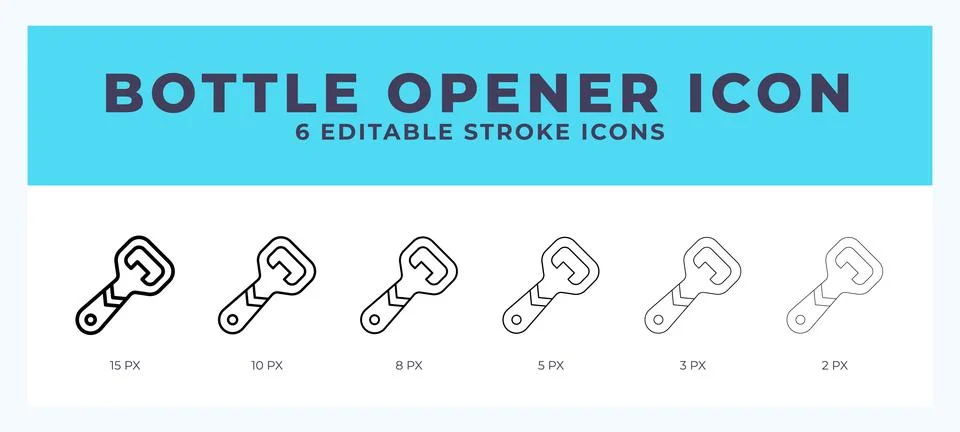 Bottle opener icon. Editable stroke line icon vector illustration. Stock Illustration