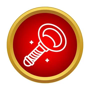 Bottle opener icon in red circle for barware Stock Illustration