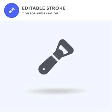 Bottle Opener icon vector, filled flat sign, solid pictogram isolated on whit Stock Illustration