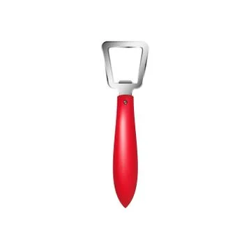 Bottle opener with red handle Illustrazione stock