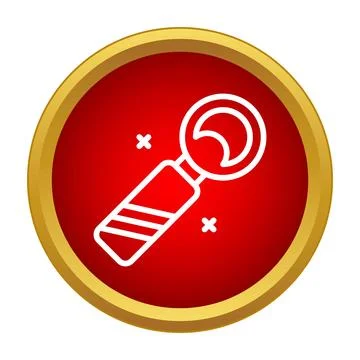 Bottle opener tool icon on red circle background Stock Illustration
