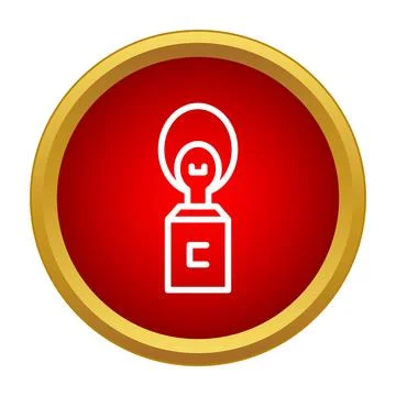 Bottle opener tool icon on red button Stock Illustration