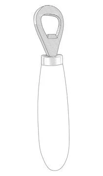 Bottle opener vector hand drawn sketch. Stock Illustration