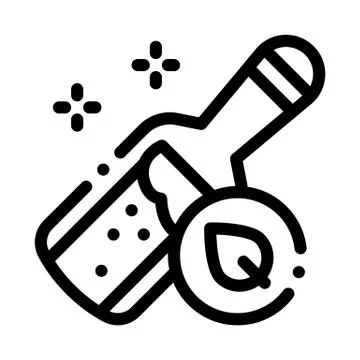 Bottle with organic elixir icon vector outline illustration Stock Illustration