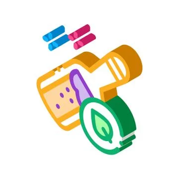 Bottle with organic elixir isometric icon vector illustration Stock Illustration