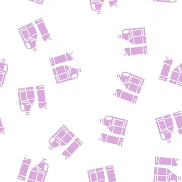 Bottle packages plastic waste glyph seamless pattern Stock Illustration