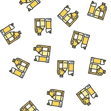Bottle packages plastic waste vector seamless pattern 스톡 일러스트