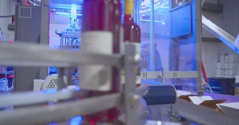 Bottle Packaging Machine Stock Footage 205483555