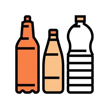 Bottle packaging plastic waste color icon vector illustration Stock Illustration