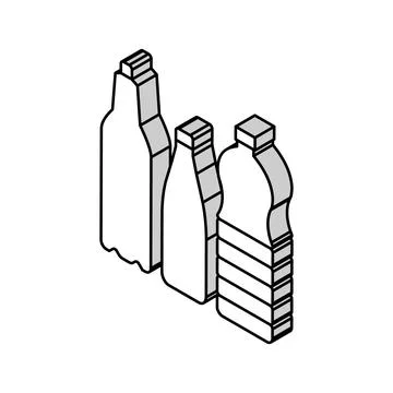 Bottle packaging plastic waste isometric icon vector illustration Illustrazione stock