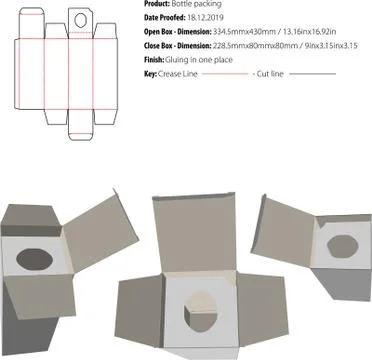 Bottle Packaging structural design die cut vector-eps Stock Illustration
