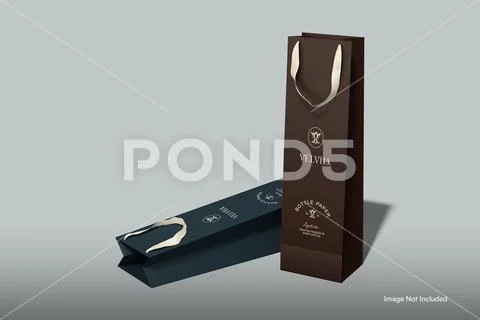 Bottle Paper Bag Mockup Plantilla PSD