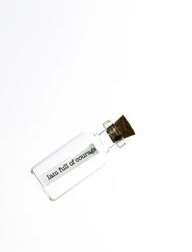 Bottle with a paper inside Stock Photos