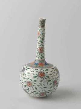 Bottle with Pattern or Stylised Flower Scrolls. Bottle of porcelain with s... Stock Photos