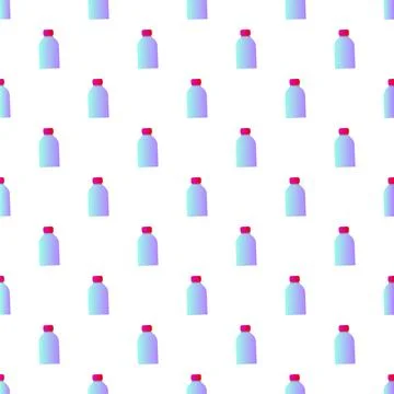 Bottle pattern with pink caps on white background Stock Illustration