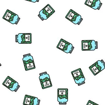 Bottle peas vector seamless pattern 스톡 일러스트