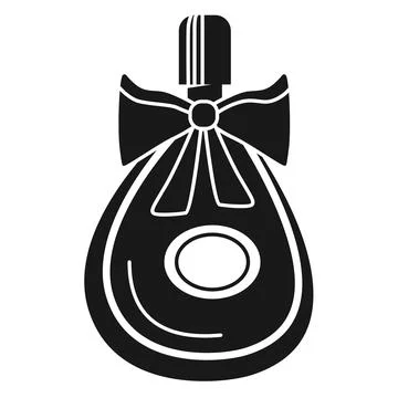 Bottle of perfume with bow icon, simple style Stock-Illustration