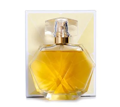 Bottle of perfume with box Stock Photos