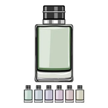 Bottle perfume for men cartoon vector graphic Stock Illustration