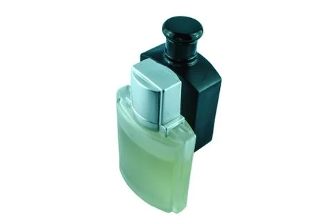 Bottle of perfume on white background. Stock-Fotos
