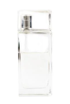 Bottle of perfume on the white background Stock Photos