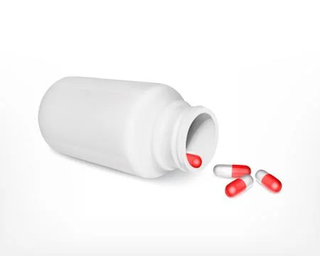 Bottle with pills Illustrazione stock