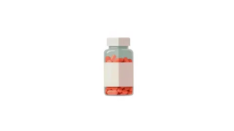 Bottle with pills isolated on white background Stock Footage 286370988