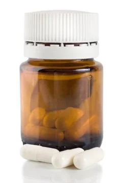 Bottle of pills Stock Photos