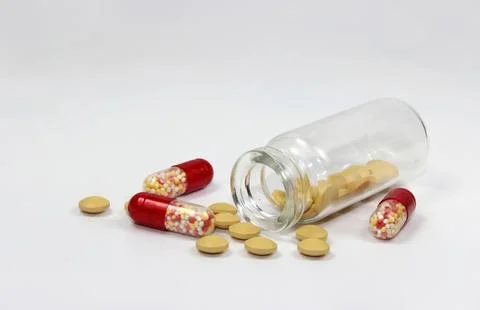 Bottle of pills Stock Photos