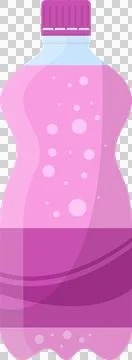 A bottle of pink soda with bubbles, showcasing a refreshing and vibrant aes.. Stock Illustration