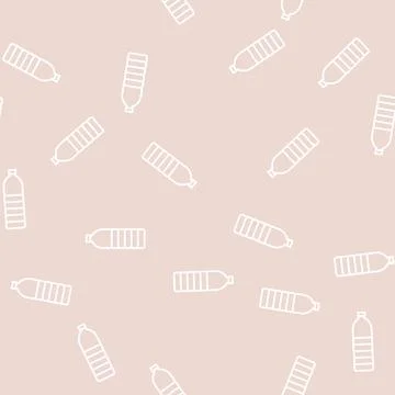 Bottle plastic line seamless pattern Illustrazione stock
